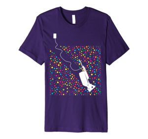 Vacuum cleaner shirt in purple.