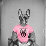 French Bulldog Frenchie Mom on a pink T-Shirt