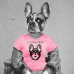 French Bulldog Frenchie Mom on a pink T-Shirt