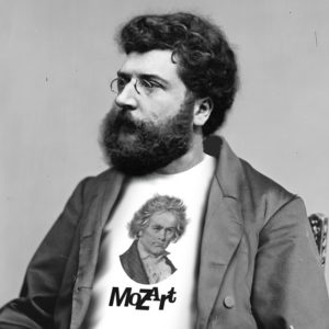 Bizet wearing a mozart shirt
